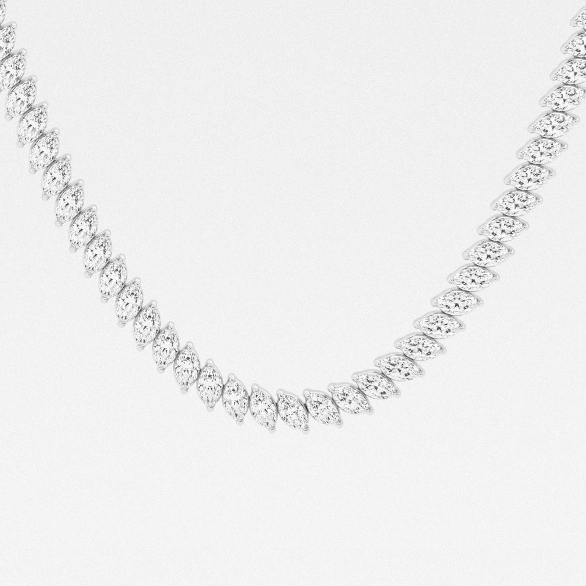 Additional Image 1 for  17 1/3 ctw Marquise Lab Grown Diamond Marquise Tennis Necklace